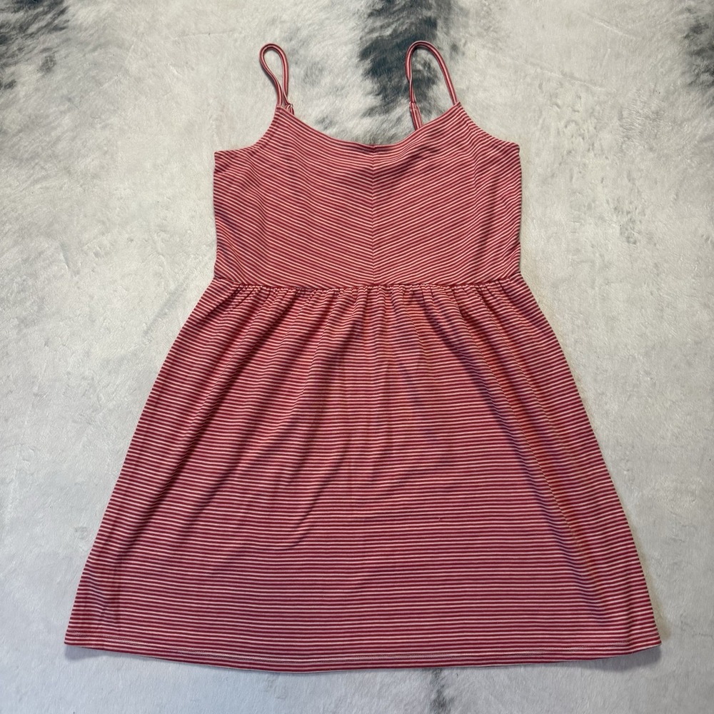 Ann‎ Taylor Loft Sundress Womens Size L Pink Stripes Spaghetti Strap Cami